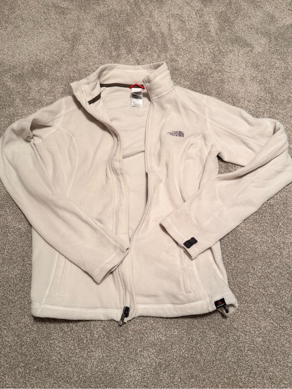 The North Face Women's Cream Teddy Fleece Jacket - Full Zip size medium
